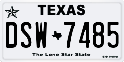 TX license plate DSW7485