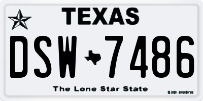 TX license plate DSW7486