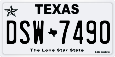 TX license plate DSW7490