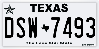 TX license plate DSW7493