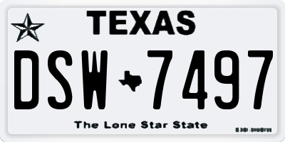 TX license plate DSW7497