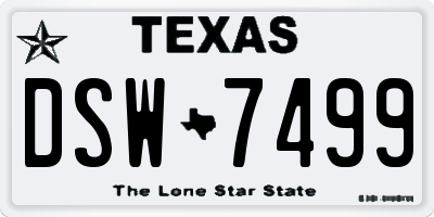 TX license plate DSW7499