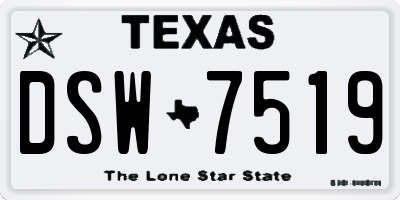 TX license plate DSW7519