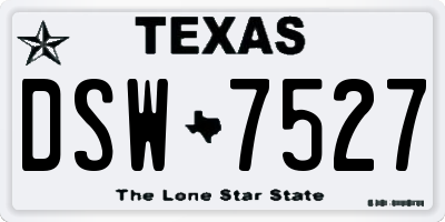 TX license plate DSW7527