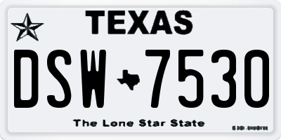 TX license plate DSW7530