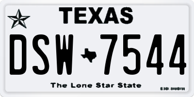 TX license plate DSW7544