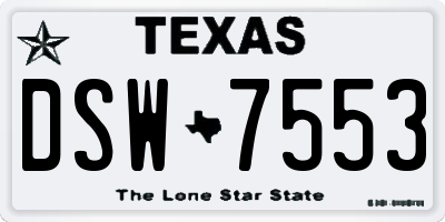 TX license plate DSW7553
