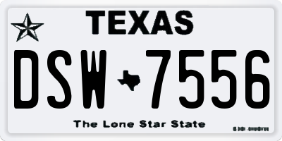 TX license plate DSW7556