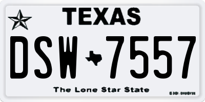 TX license plate DSW7557