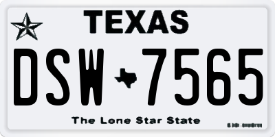 TX license plate DSW7565