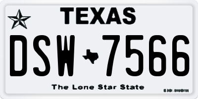 TX license plate DSW7566