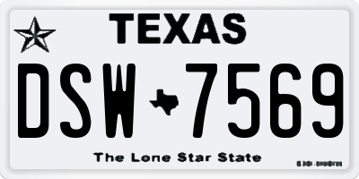 TX license plate DSW7569