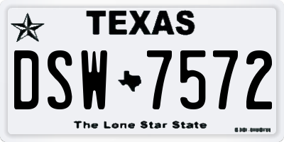 TX license plate DSW7572