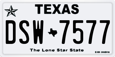 TX license plate DSW7577