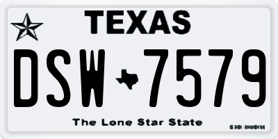 TX license plate DSW7579