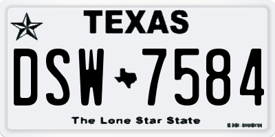 TX license plate DSW7584