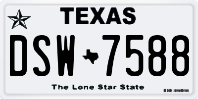 TX license plate DSW7588