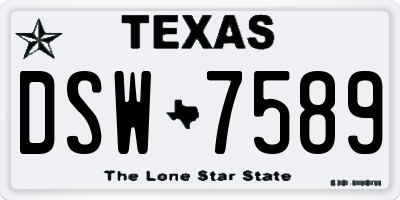 TX license plate DSW7589