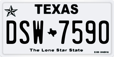 TX license plate DSW7590
