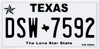 TX license plate DSW7592