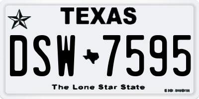 TX license plate DSW7595