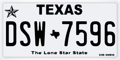 TX license plate DSW7596