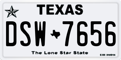 TX license plate DSW7656