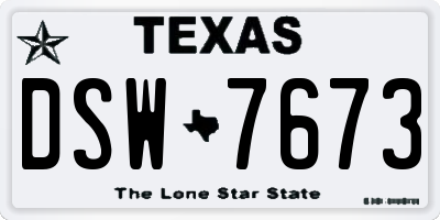 TX license plate DSW7673
