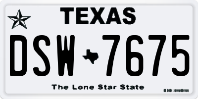 TX license plate DSW7675