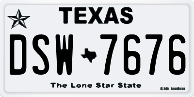 TX license plate DSW7676