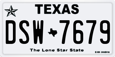 TX license plate DSW7679