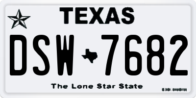 TX license plate DSW7682