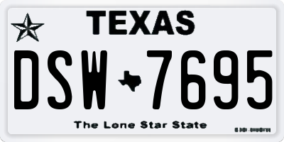 TX license plate DSW7695