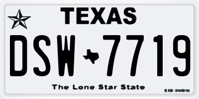 TX license plate DSW7719