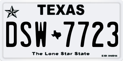 TX license plate DSW7723
