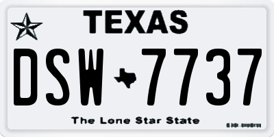 TX license plate DSW7737