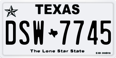TX license plate DSW7745