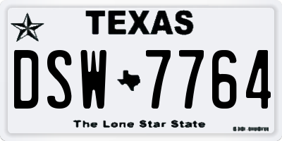 TX license plate DSW7764