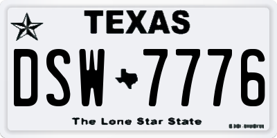 TX license plate DSW7776