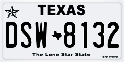 TX license plate DSW8132