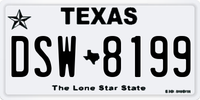 TX license plate DSW8199