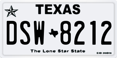 TX license plate DSW8212