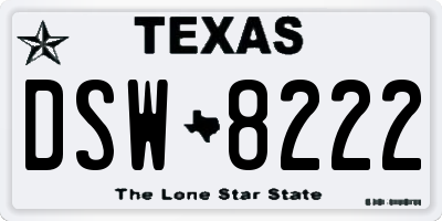 TX license plate DSW8222