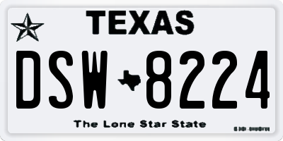 TX license plate DSW8224
