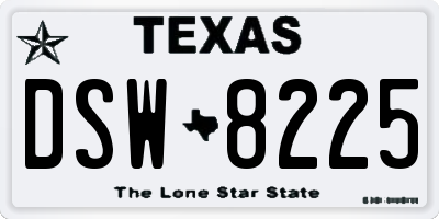 TX license plate DSW8225
