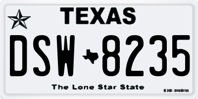 TX license plate DSW8235