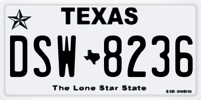TX license plate DSW8236