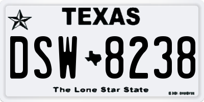 TX license plate DSW8238