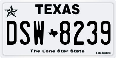 TX license plate DSW8239