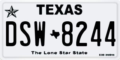 TX license plate DSW8244